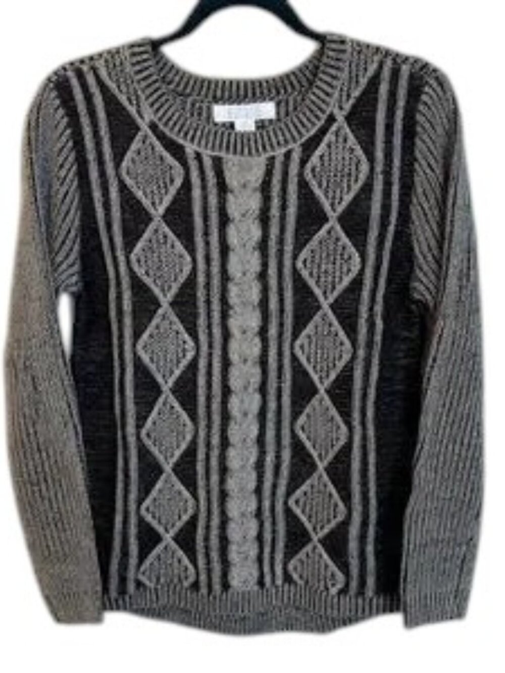 Bunulu Black and Gray Crewneck Sweater, Size S